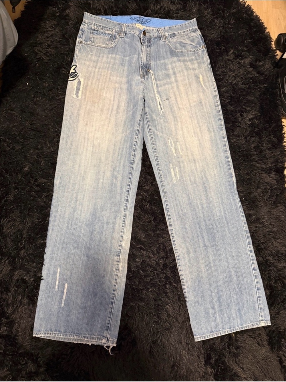Vintage G-Unit Relaxed Light Blue Men’s Jeans — Distressed Straight Fit